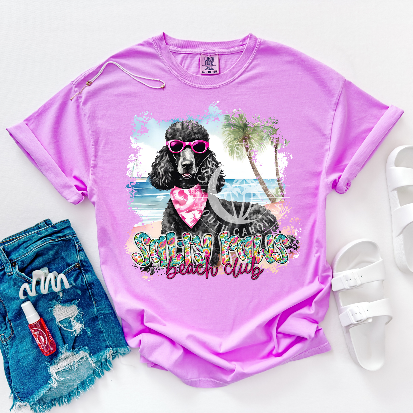 Black Poodle Salty Paws-PNG