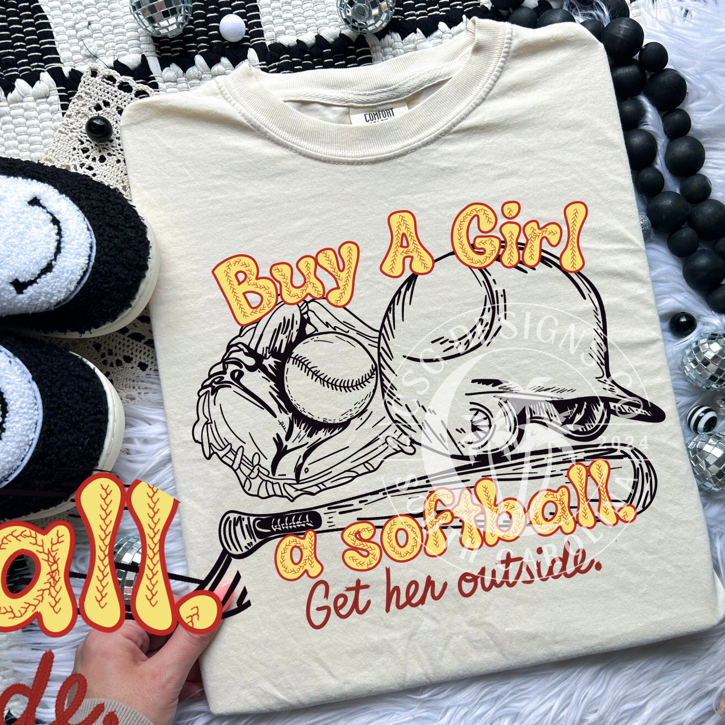 Buy A Girl A Softball-Faux EmbroideryPNG