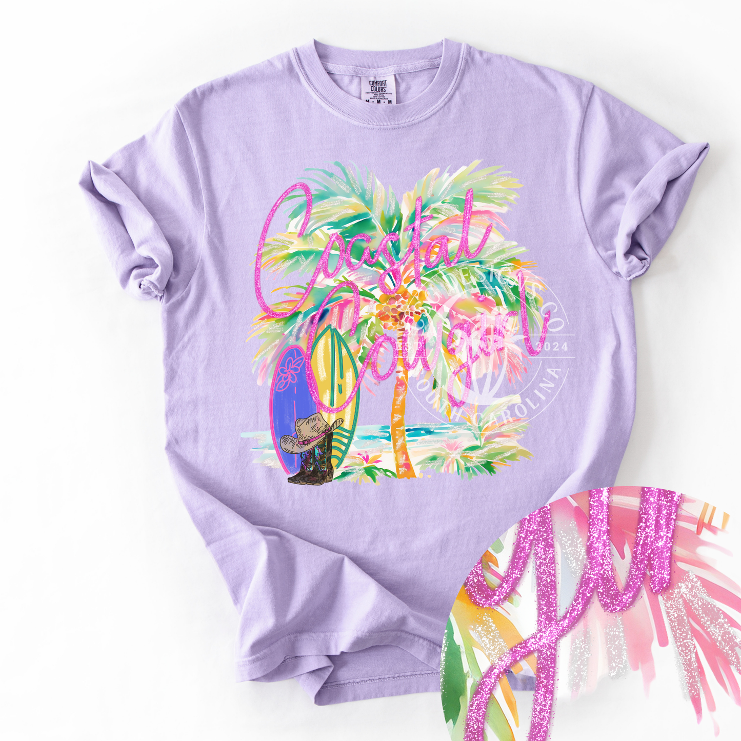 Coastal Cowgirl- Faux Glitter PNG