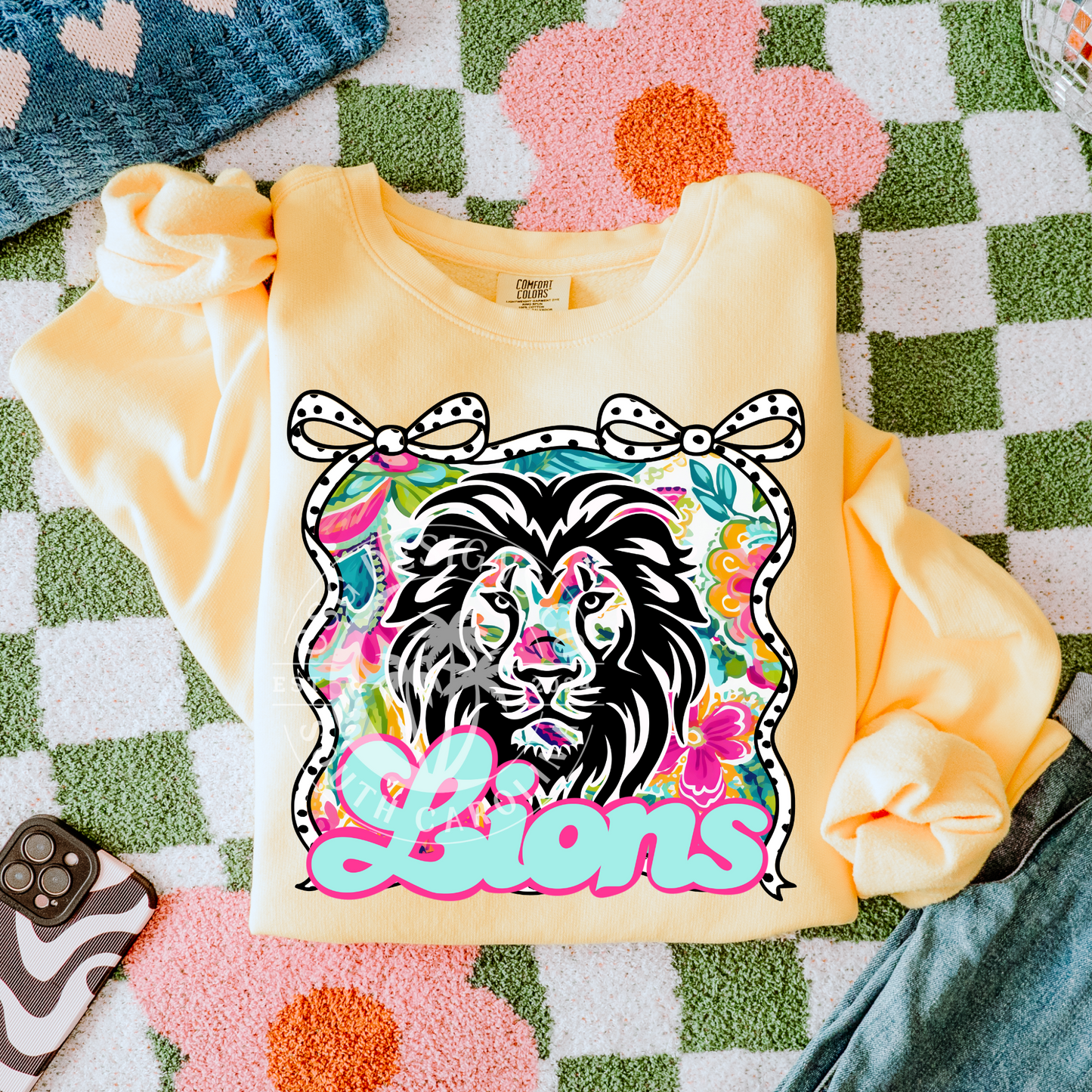 Lions- Floral Bow Mascot