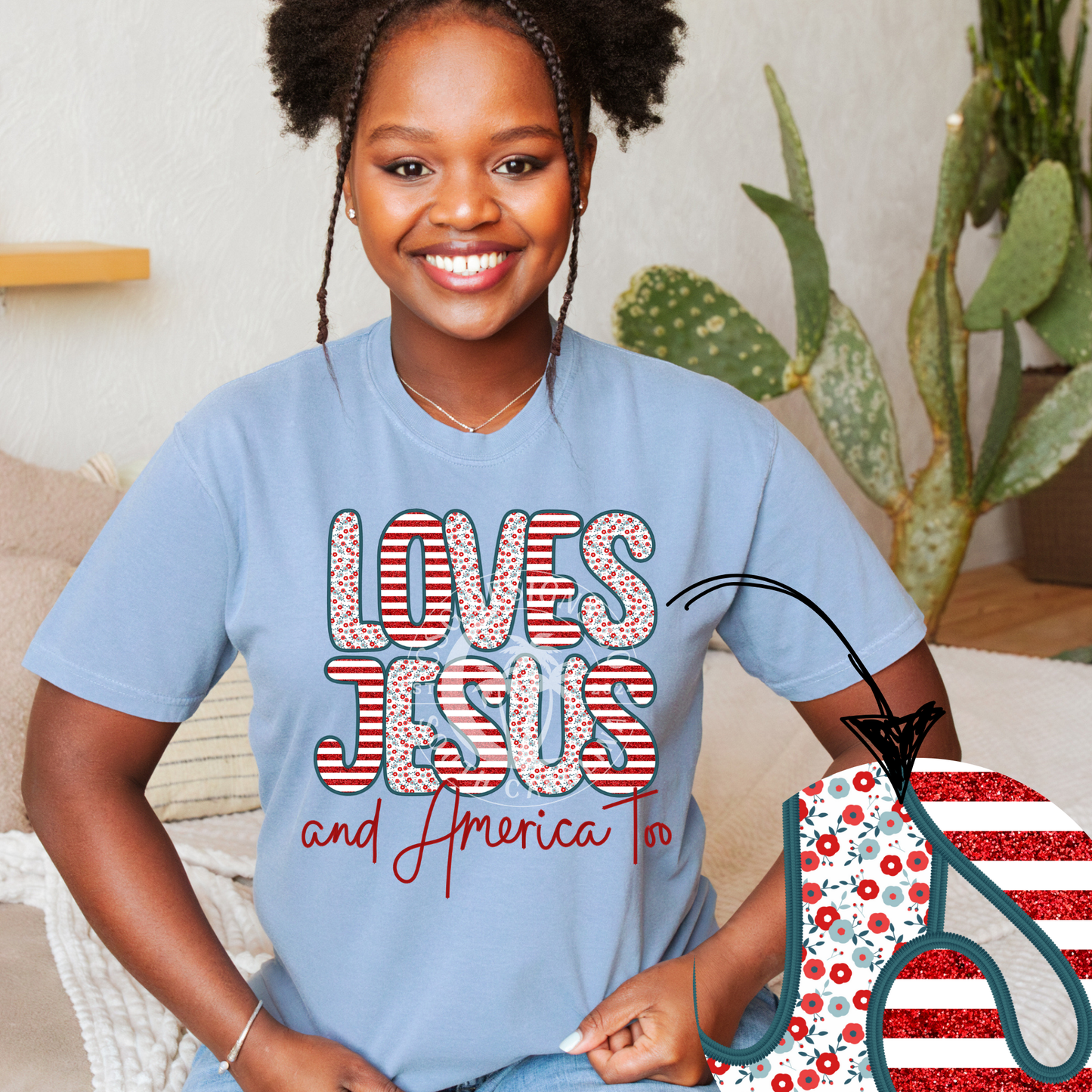 Loves Jesus America too PNG