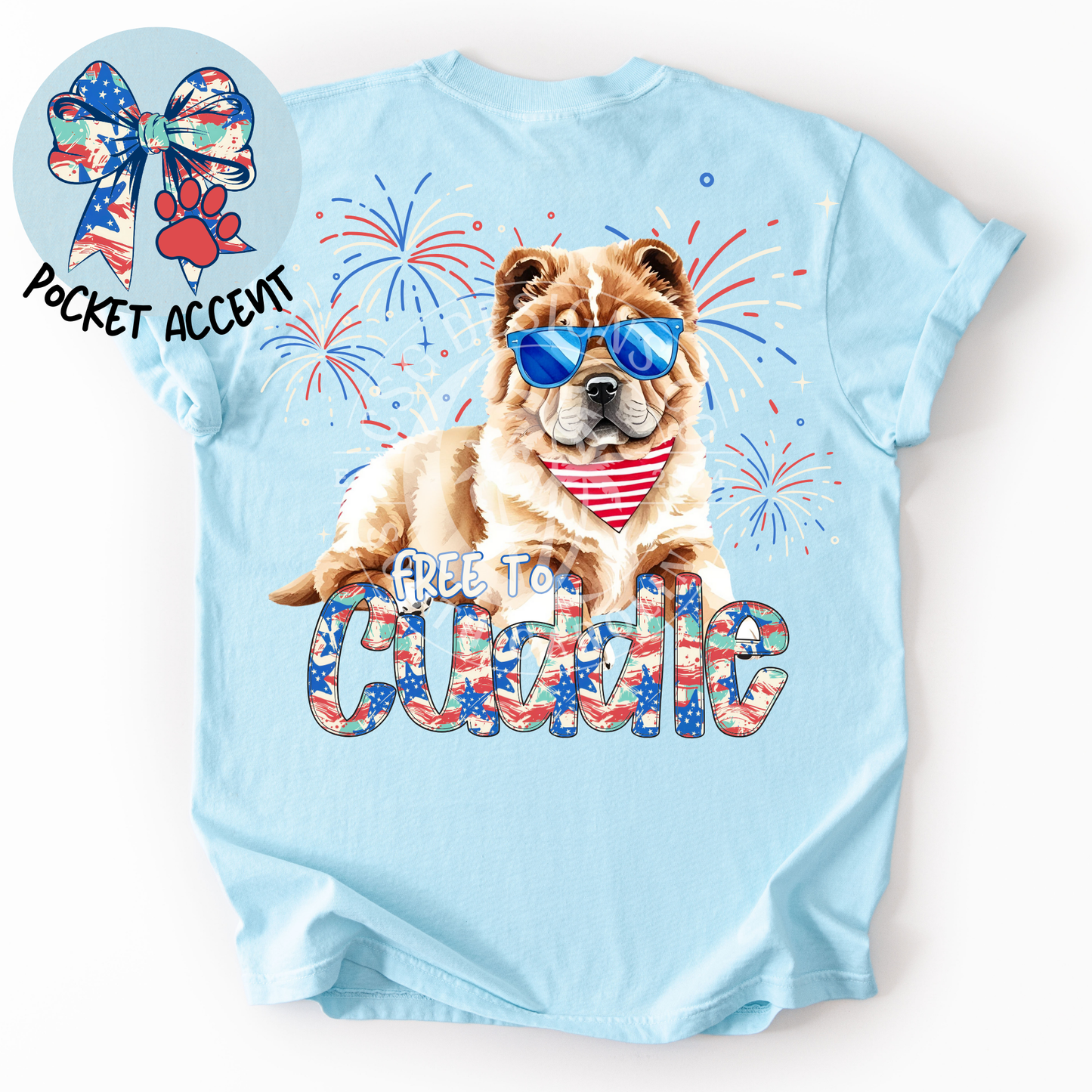 Chow Chow Patriotic Dog-PNG