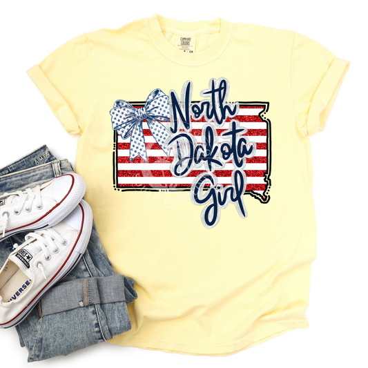 North Dakota Girl- Patriotic State-PNG