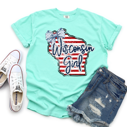 Wisconsin Girl- Patriotic State-PNG