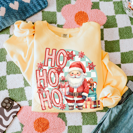 Ho Ho Ho Checkerboard Santa-PNG