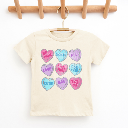 Pastel Conversation Hearts- PNG