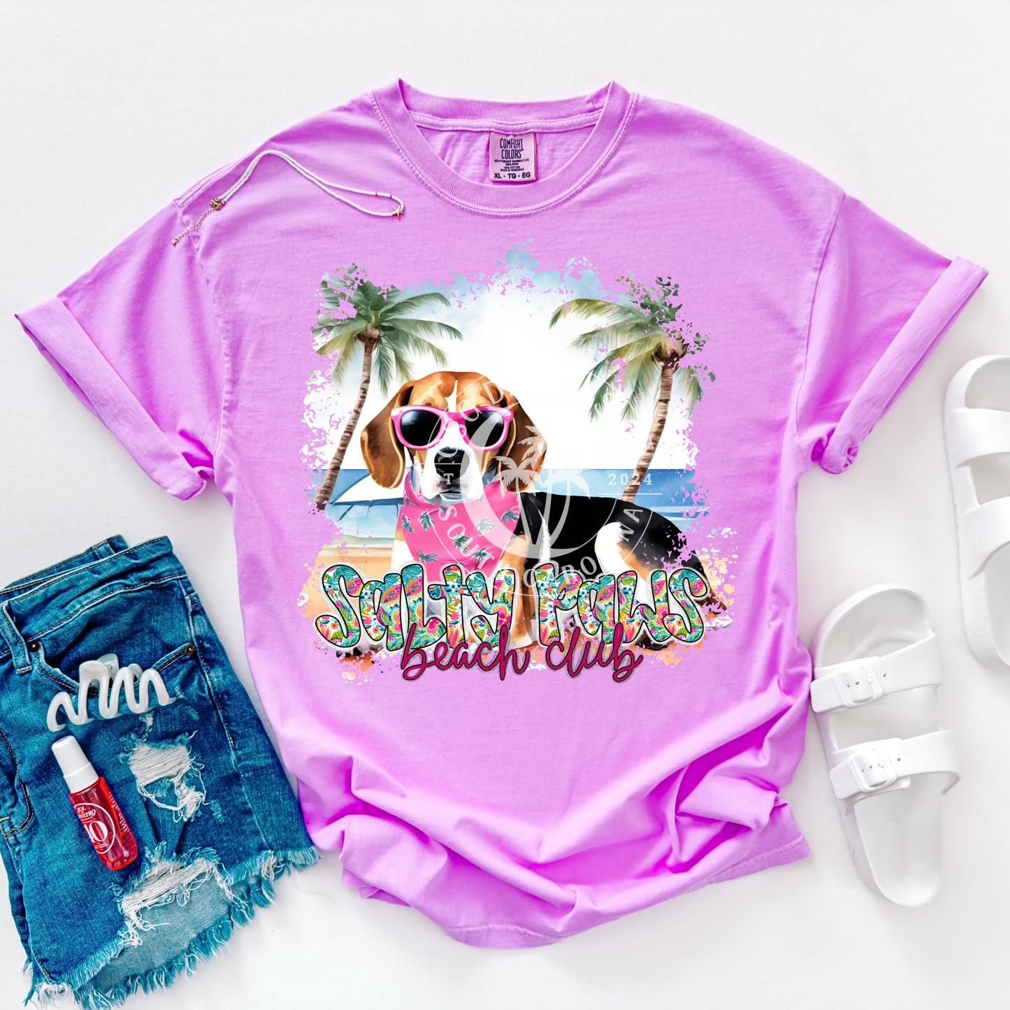 Beagle Dog Salty Paws Beach Club-PNG