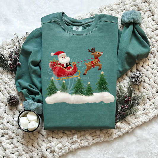 Santa with Sleigh- Png