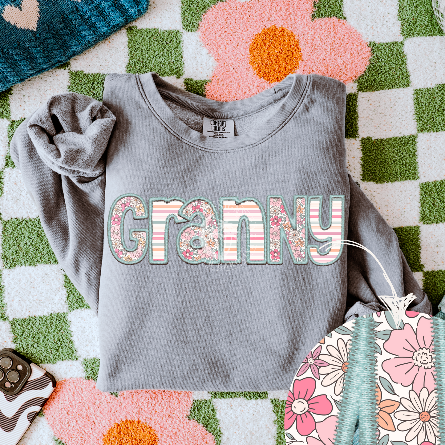 Granny-Floral Embroidered-PNG