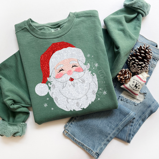 Glitter Santa Face- PNG