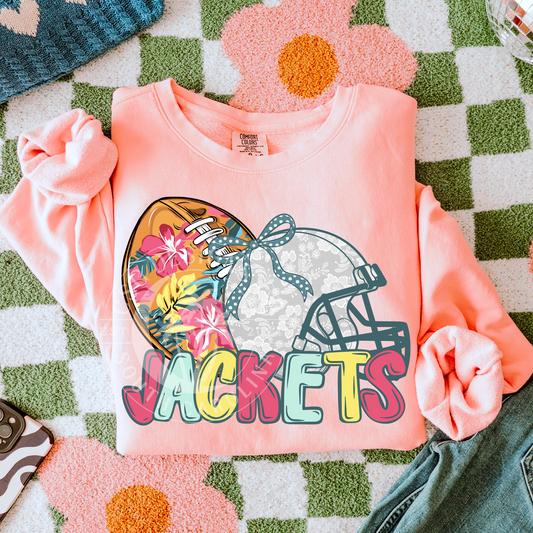 Jackets-Floral Football Mascot