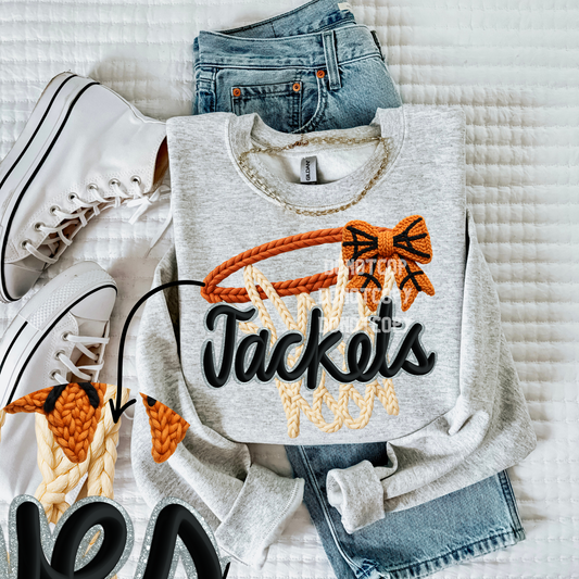 Jackets-Basketball Faux Yarn Mascot- PNG