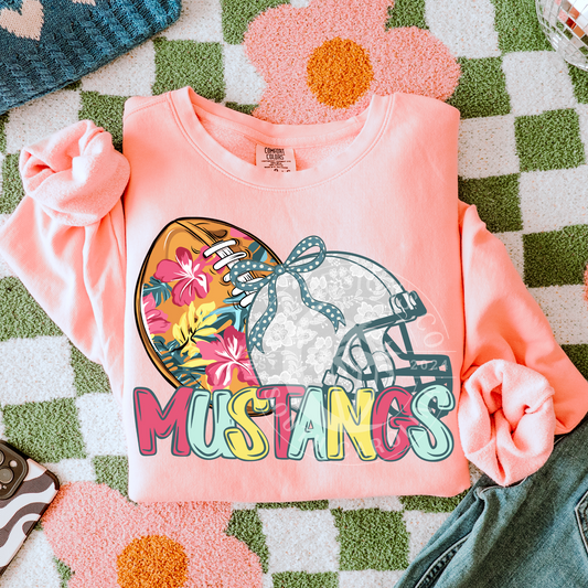 Mustangs-Floral Football Mascot