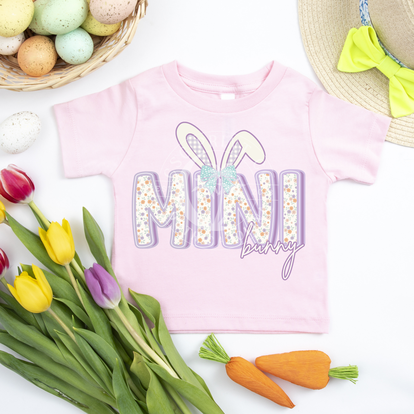 Mini Floral Easter Bunny Name