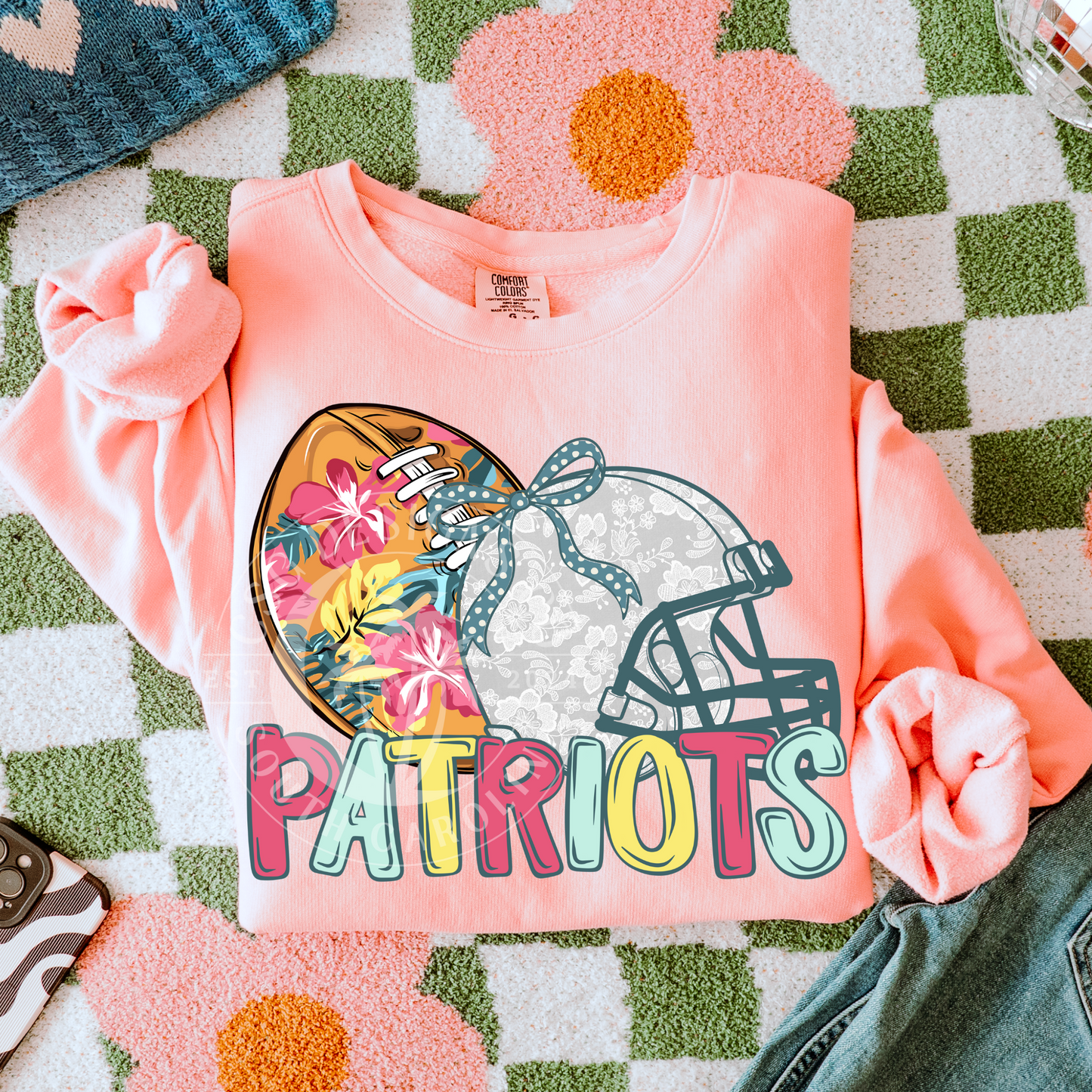 Patriots-Floral Football Mascot