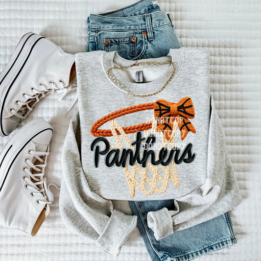 Panthers-Basketball Faux Yarn Mascot- PNG