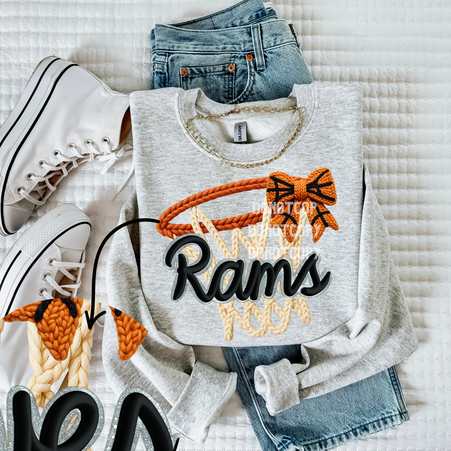 Rams-Basketball Faux Yarn Mascot- PNG