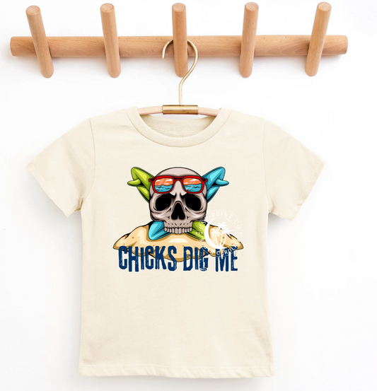 Chicks Dig Me-Skull- DTF Png File