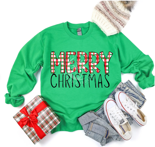 Plaid Merry Christmas DTF Png File