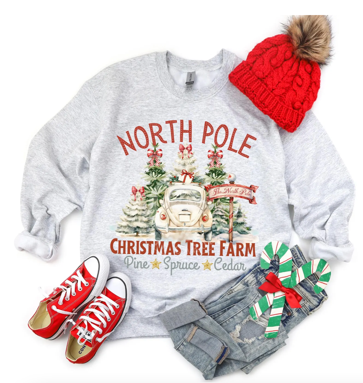 North Pole Tree Farm-Scene- DTF Png File