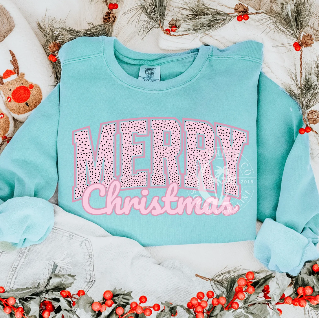 Pink Merry Christmas- DTF Png File