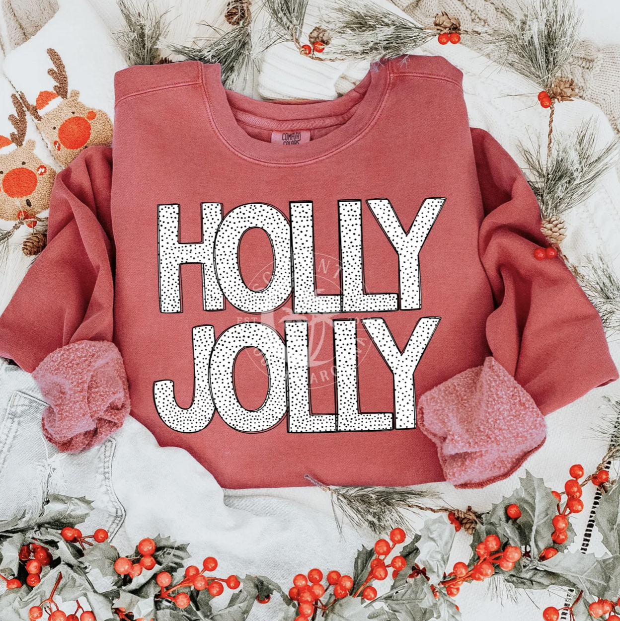 Polka Dot Holly Jolly- DTF Png File