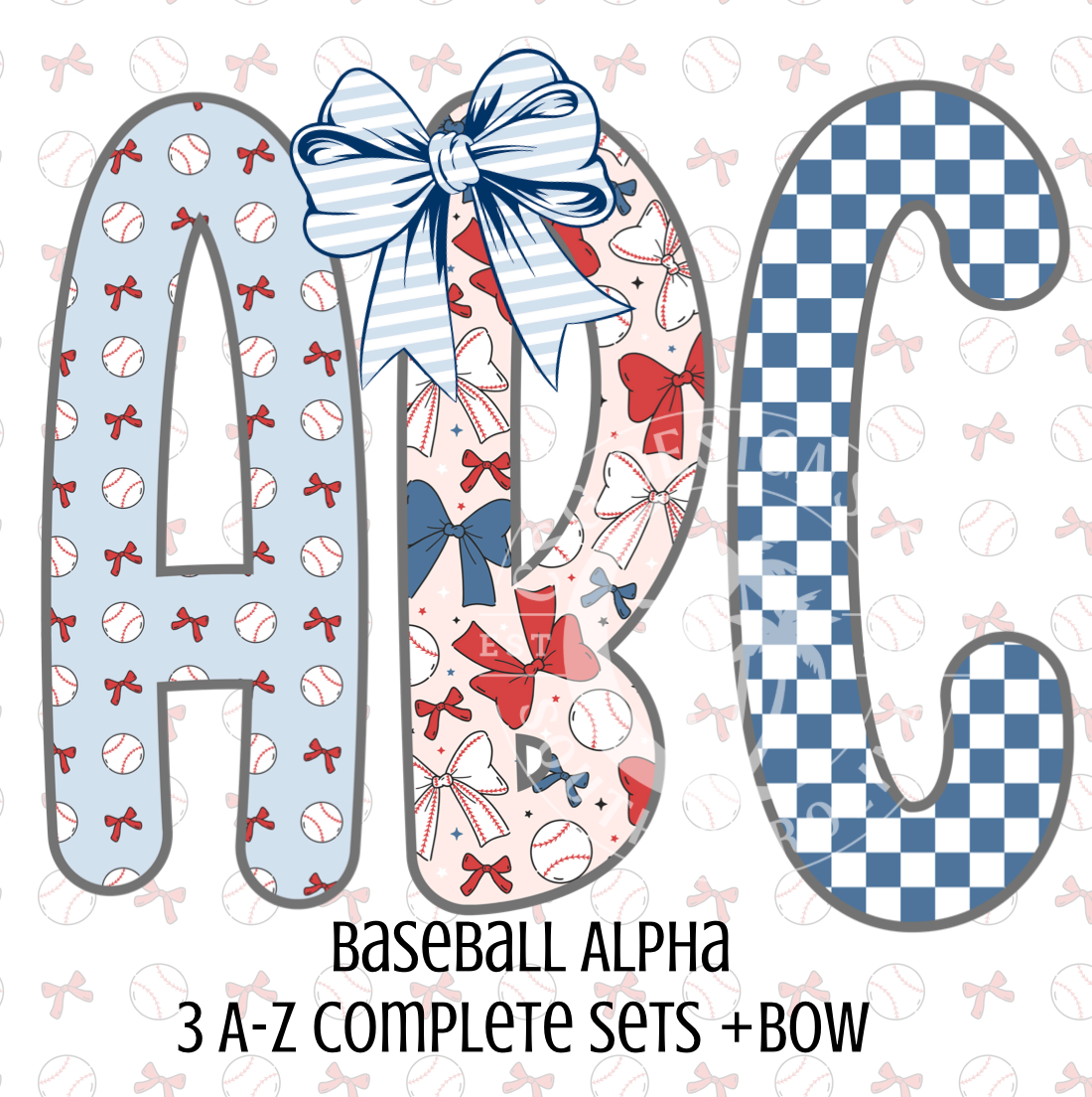 Pastel Baseball Alpha Set