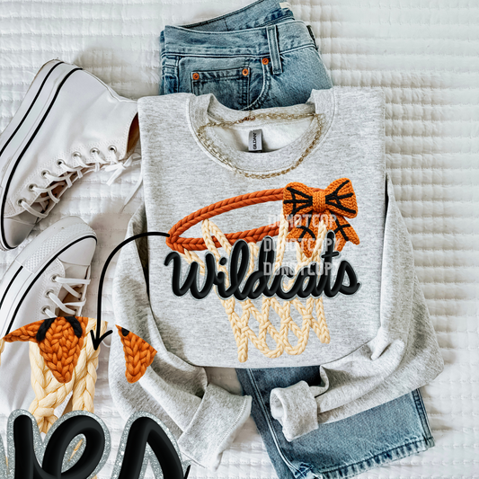 Wildcats-Basketball Faux Yarn Mascot- PNG