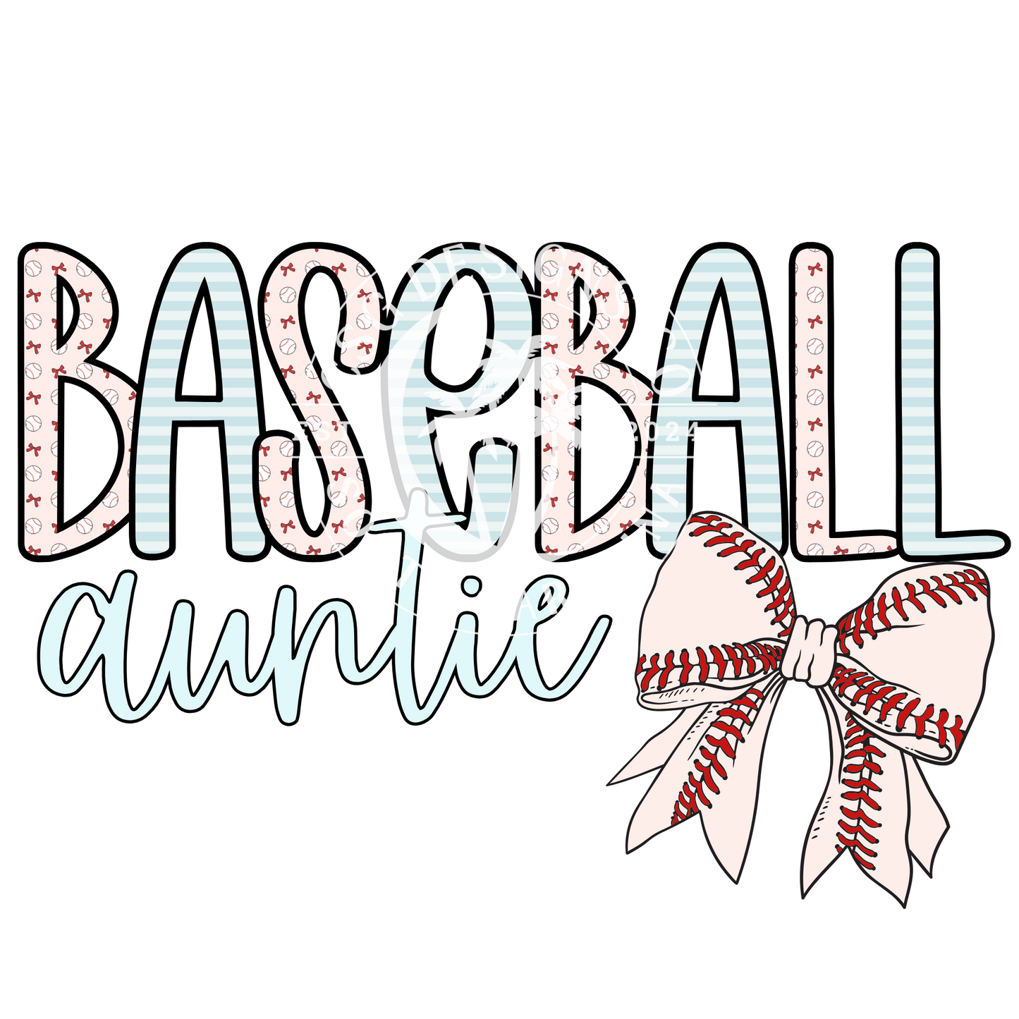 Baseball Auntie Pastel-PNG