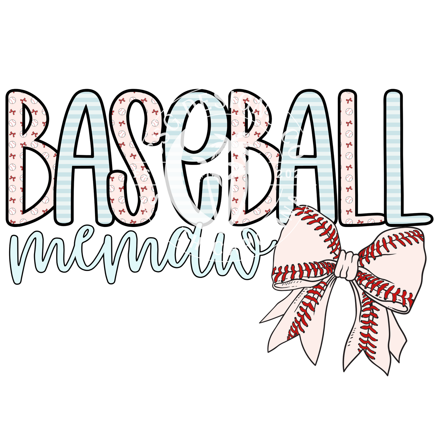 Baseball Memaw Pastel- PNG