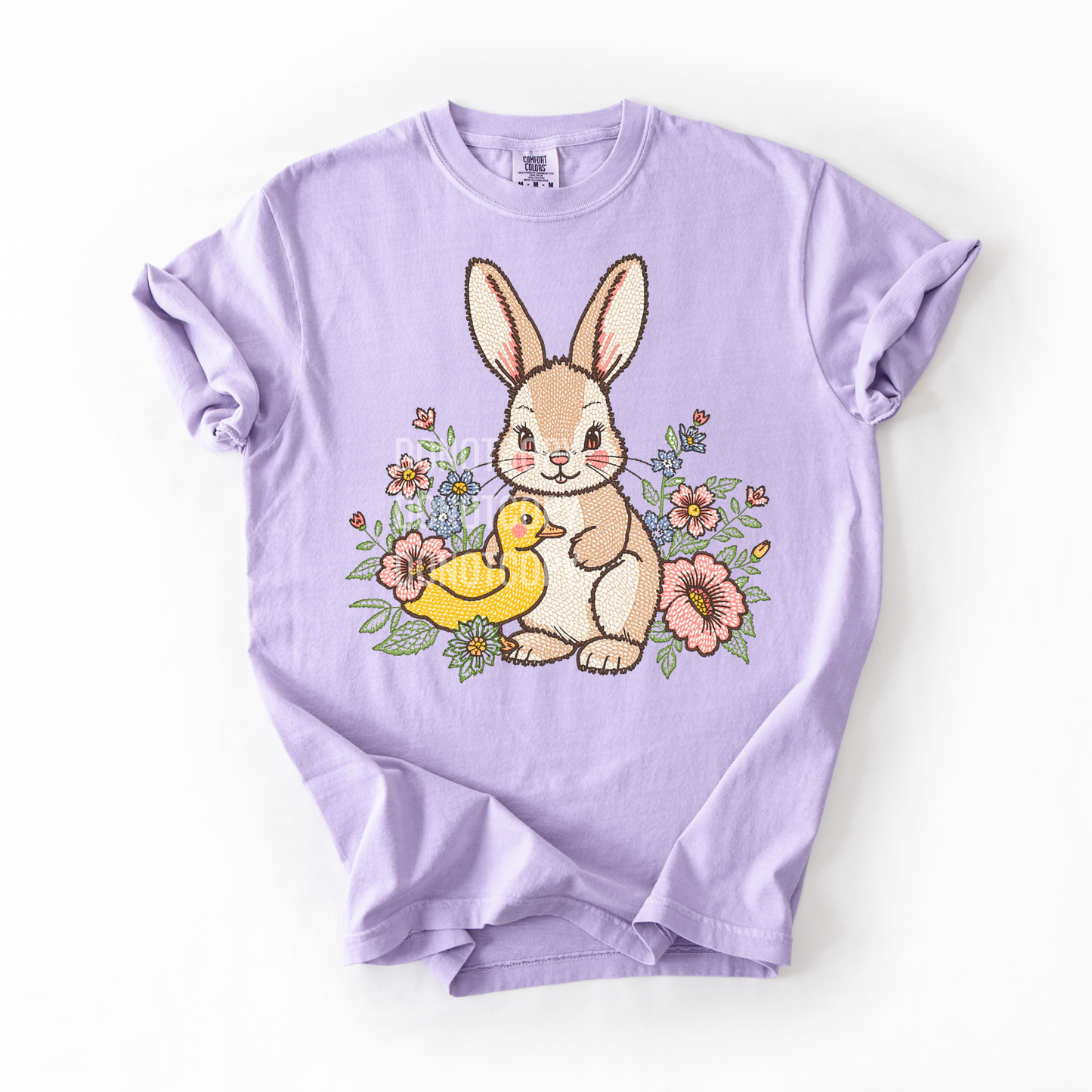 Easter Bunny Floral Scene- PNG