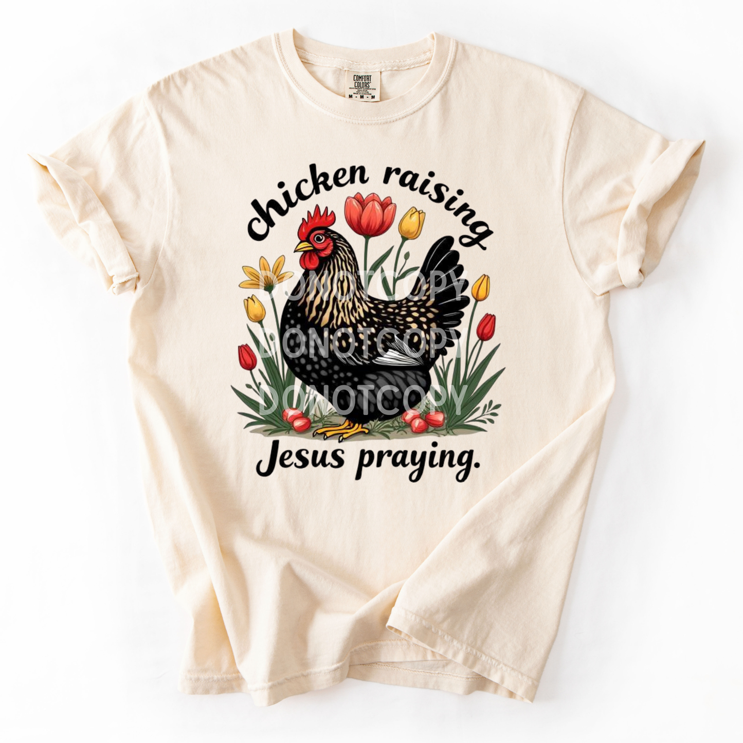 Chicken Raising. Jesus Praying- PNG