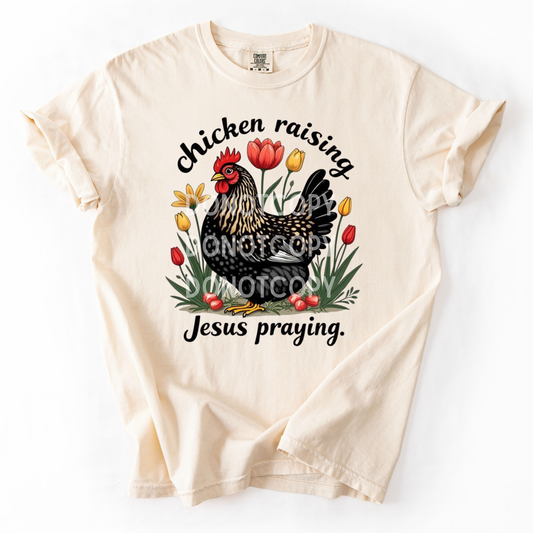 Chicken Raising. Jesus Praying- PNG