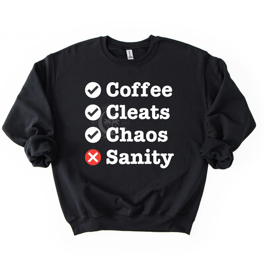Coffee Cleats Chaos Sanity- PNG