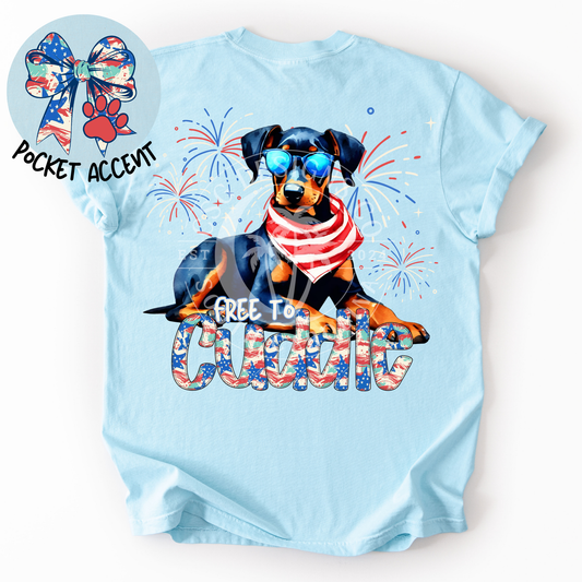 Doberman Patriotic Dog-PNG