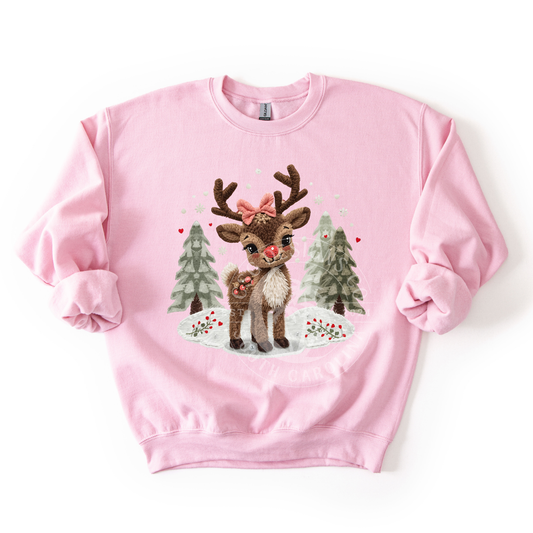 Girl Reindeer Scene- PNG