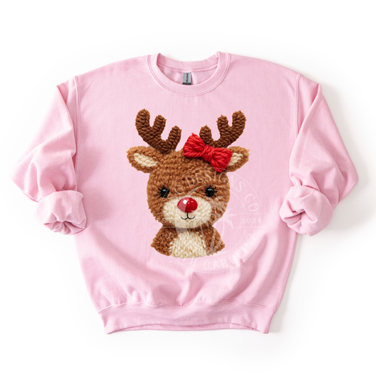 Girl Reindeer With Bow- PNG