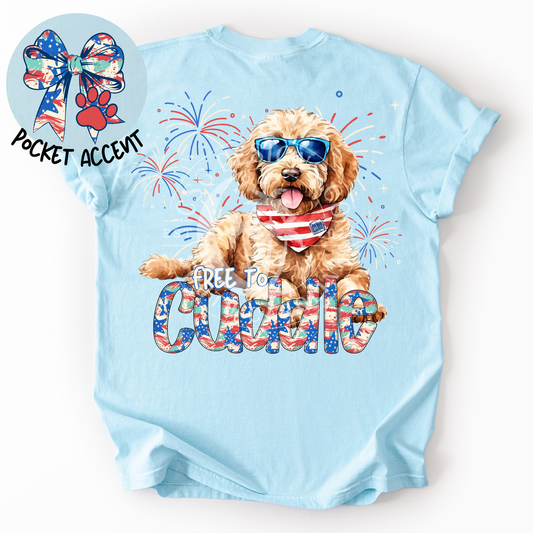 Golden Doodle Patriotic Dog-PNG