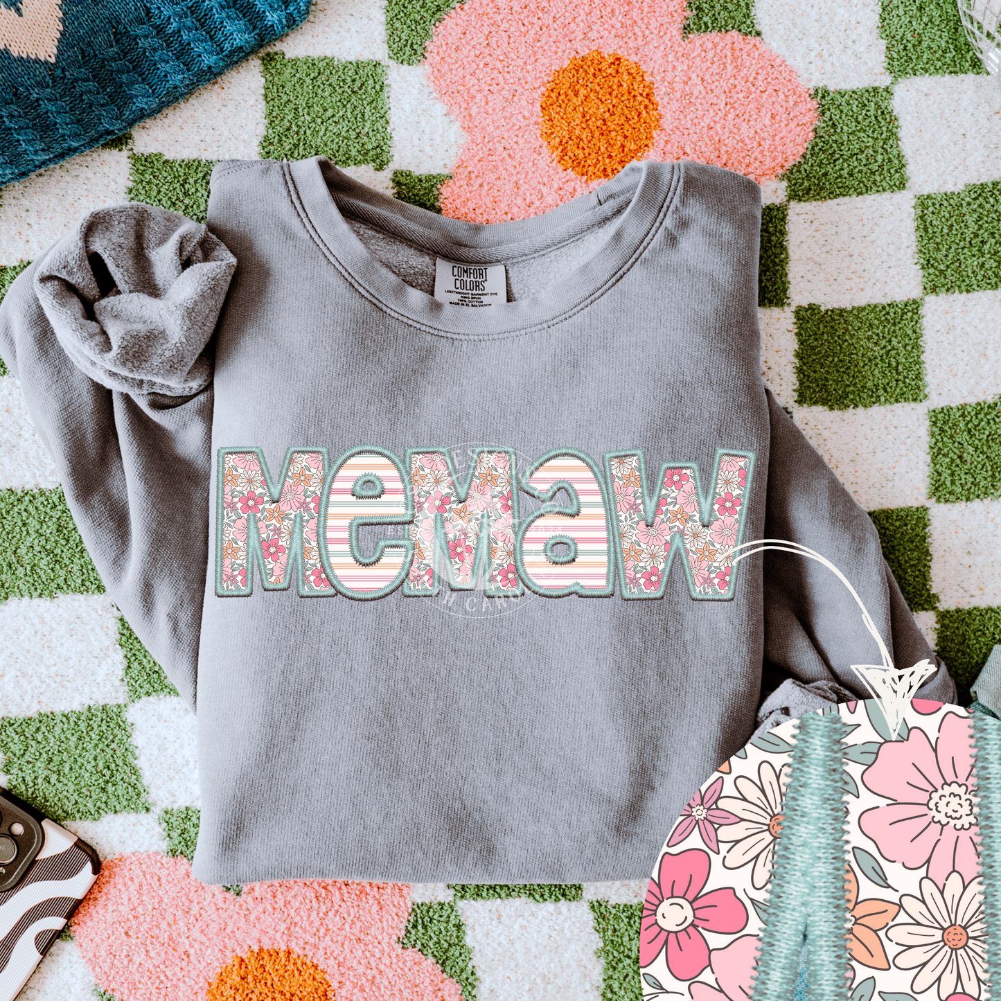 Memaw-Floral Embroidered-PNG