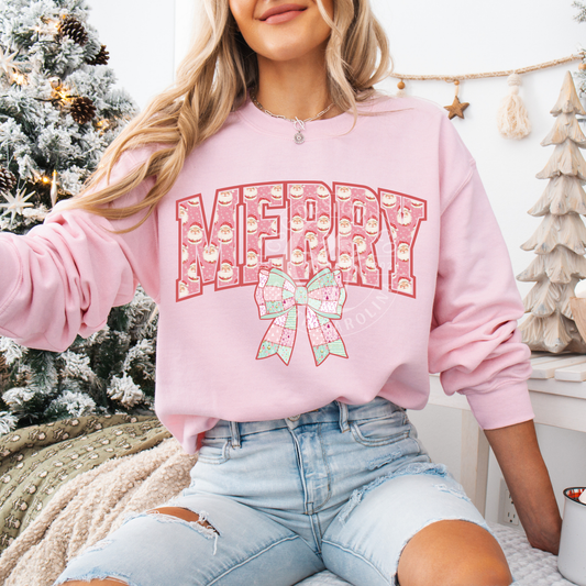Merry Patchwork Bow- PNG