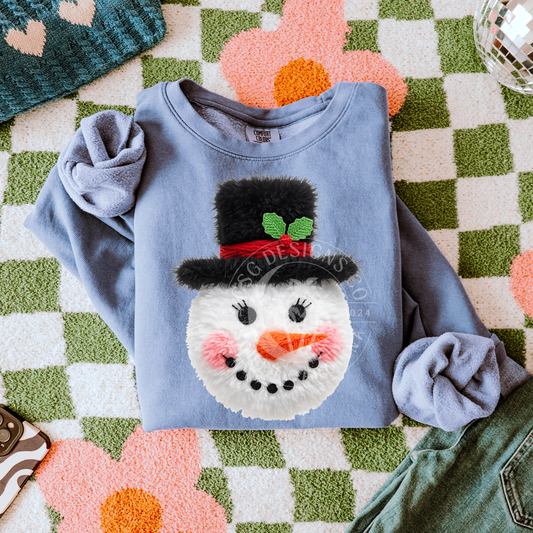 Puffy Snowman Face-PNG