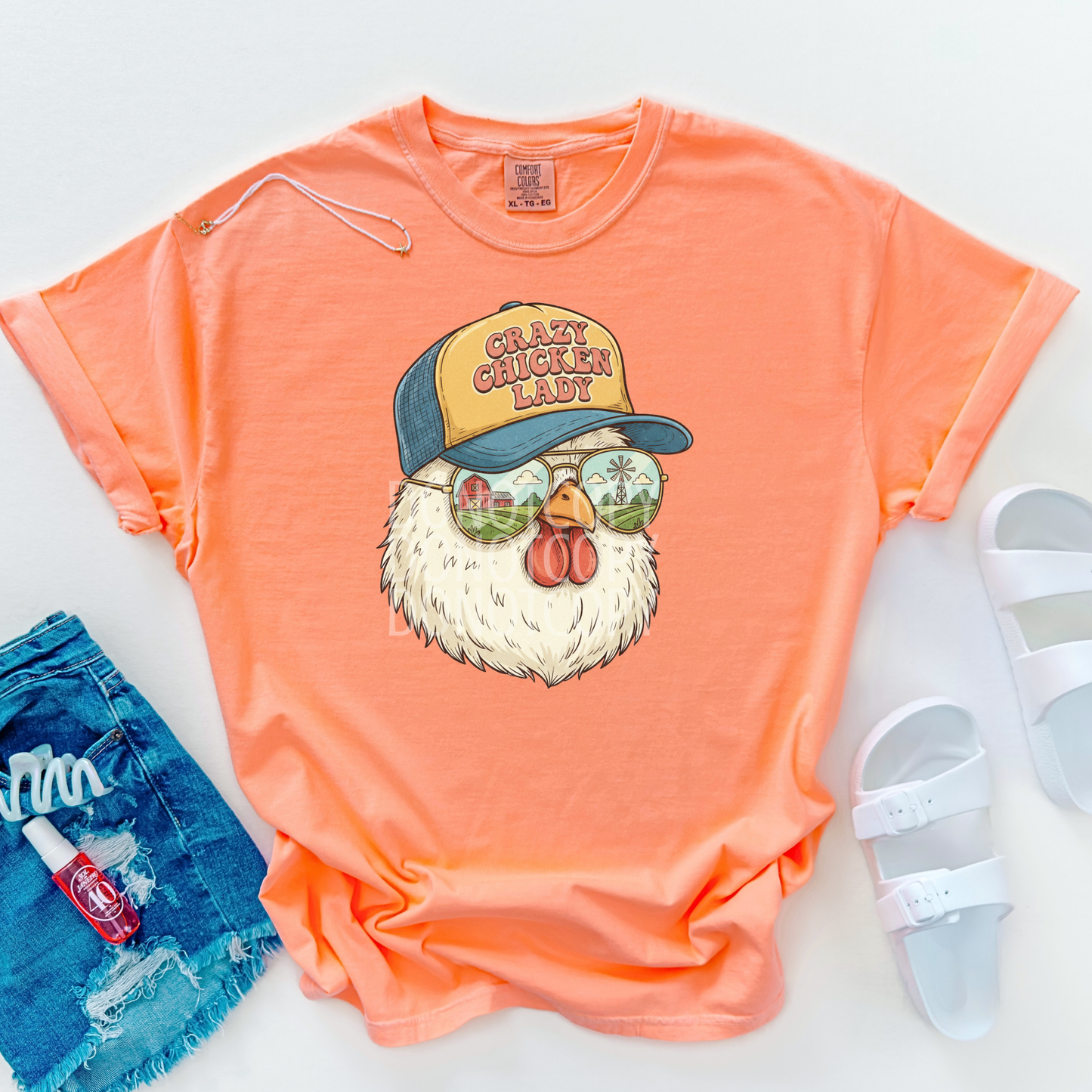 Crazy Chicken Lady - Png