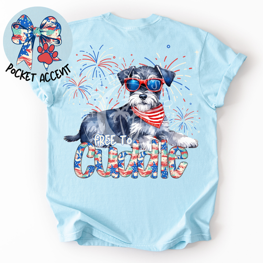 Schnauzer Patriotic Dog-PNG