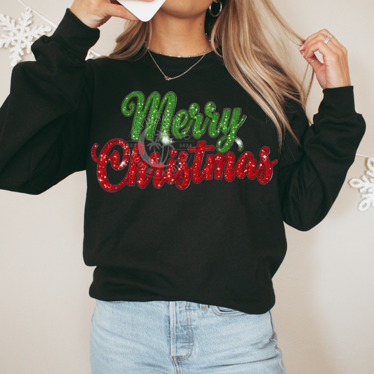 Glitter Look Merry Christmas- PNG
