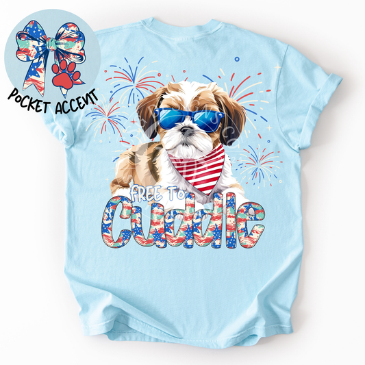 ShihTzu Patriotic Dog-PNG