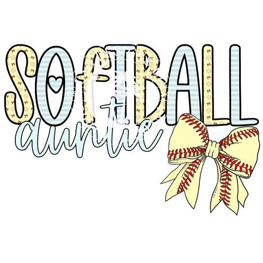 Softball Auntie Pastel-PNG