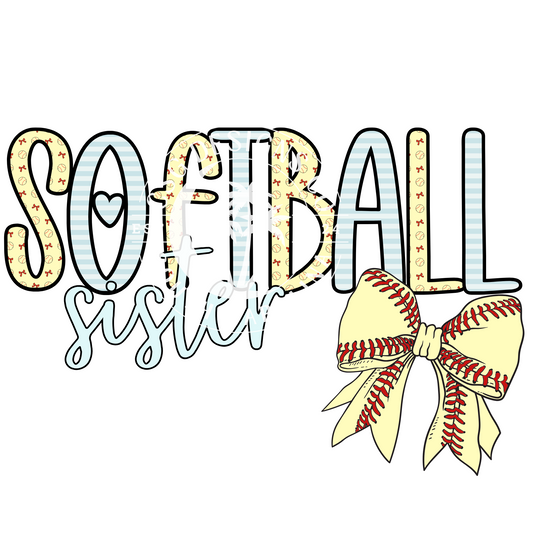 Softball Sister Pastel-PNG