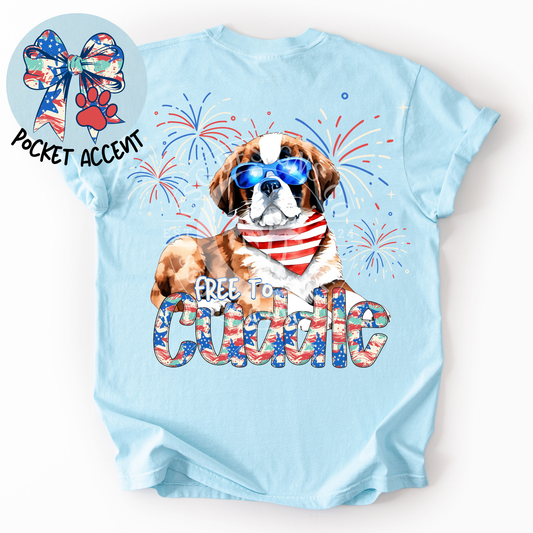 Saint Bernard Patriotic Dog-PNG
